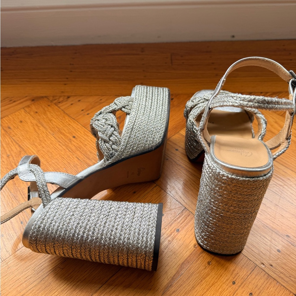 Castaner Silver Braided Platform Heels - Picture 2 of 4